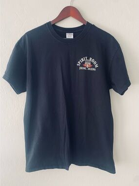Gildan Spirit Room Jerome Arizona Bar T Shirt Large Black Skull Biker Route 89A